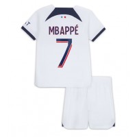 Paris Saint-Germain Kylian Mbappe #7 Auswärts Trikotsatz Kinder 2023-24 Kurzarm (+ Kurze Hosen)